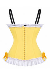 Daisy Corsets Lavish Yellow/White/Black Stretch Lycra Bustier Corset with Underwire Cups