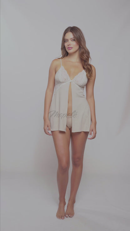 Mapale Lounge 7567 Sleep Chemise Babydoll Nighty Ivory