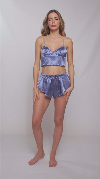 Mapale Lounge 7581 Two Piece Pajama Set Sparkling Steele Blue