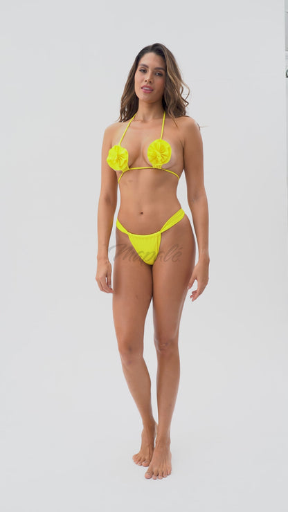 Mapale Two Piece Swimsuit Floral Yellow