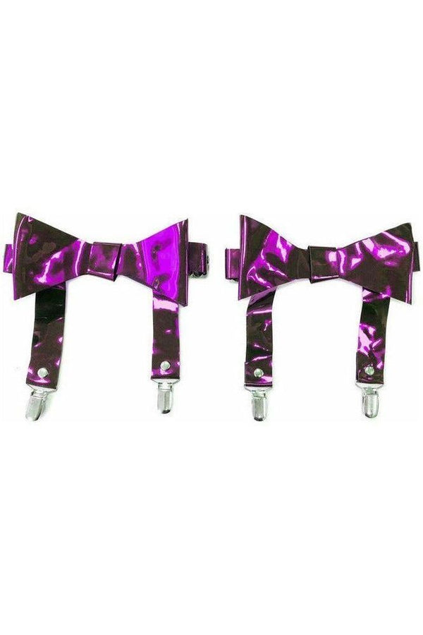 Daisy Corsets Purple Metallic Garters (set of 2)