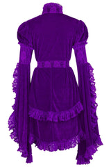 Daisy Corsets Purple Velvet & Lace Ruffled Jacket