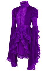 Daisy Corsets Purple Velvet & Lace Ruffled Jacket