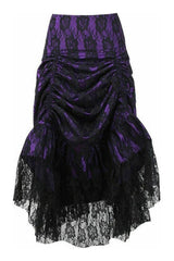 Daisy Corsets w/Black Lace Overlay Ruched Bustle Skirt