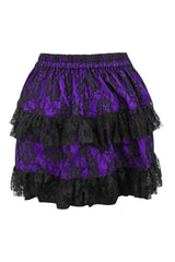 Daisy Corsets Purple/Black Lace Ruched Bustle Skirt