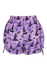 Purple/Black Witch Print Crepe Bloomers - Daisy Corsets