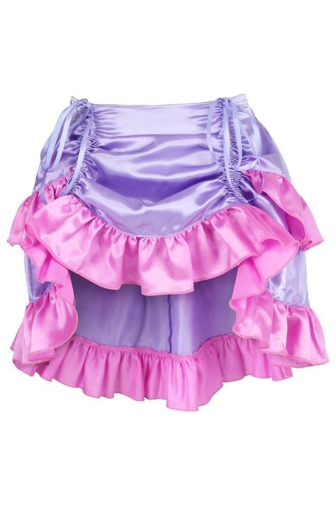 Daisy Corsets Purple/Pink Satin Ruched Bustle Skirt