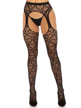 Leg Avenue Heart Net Suspender Pantyhose