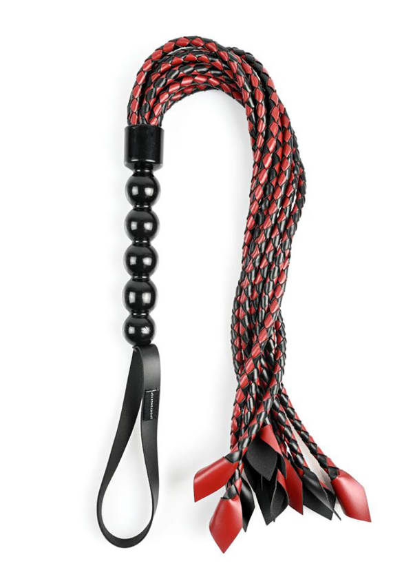 Saffron Braided Flogger - Red/Black