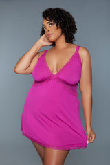 BeWicked Plus Queen Alexi Slip Nightie Nightgown Pink