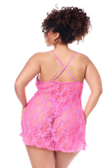 Mapale Queen Bow and Tell Babydoll Ruffle Trim