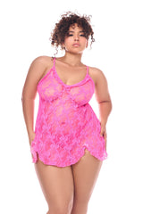 Mapale Queen Bow and Tell Babydoll Ruffle Trim