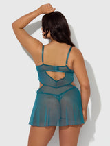 Nova Blacklight Glow Lace Babydoll Set