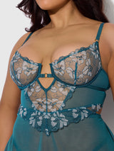 Nova Blacklight Glow Lace Babydoll Set