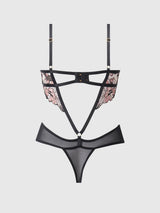 House of Desire Queen Teddy Blacklight Glow Lace Nova Black