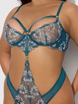 Nova Blacklight Glow Lace Teddy