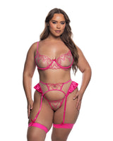 Roma Confidential Queen Of Hearts Garter Bra Set Pink