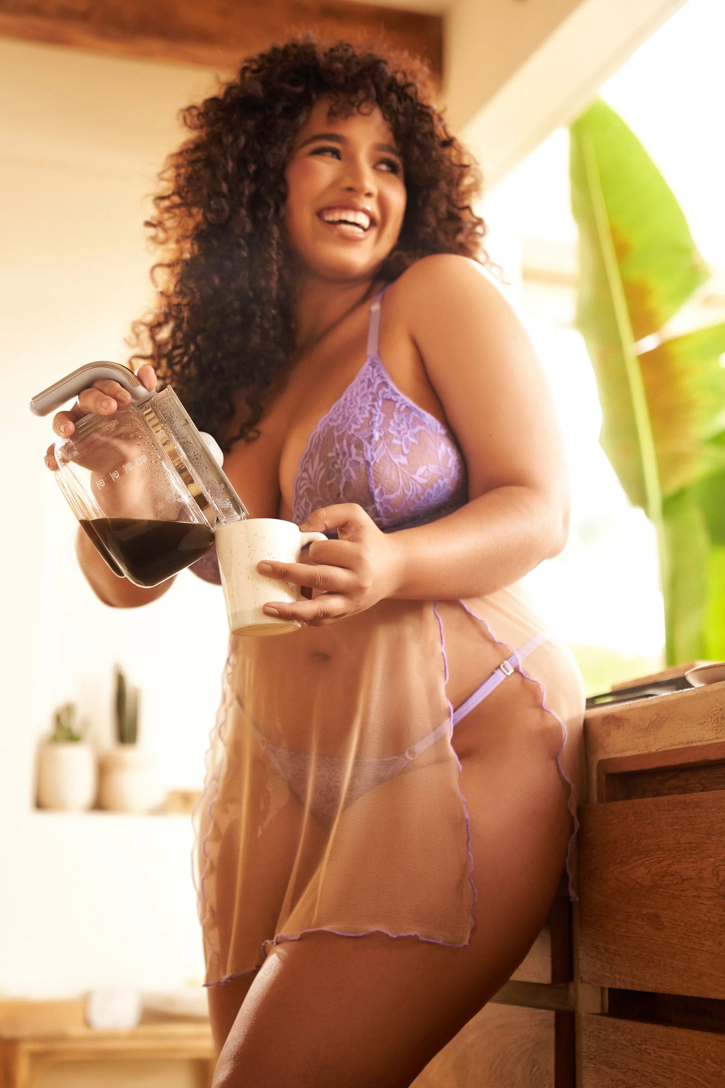 Mapale Queen Verona Sweet Lilac Dream Sheer Mesh Lace Cups Babydoll-Rebel Romance