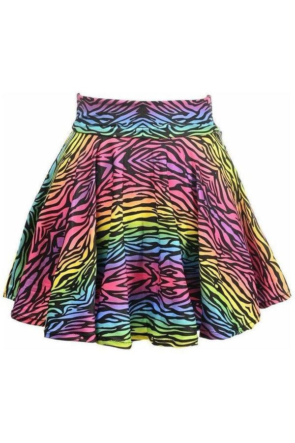 Daisy Corsets Rainbow Animal Print Stretch Lycra Skirt