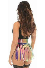 Daisy Corsets Rainbow Gold Holo Fringe Skirt