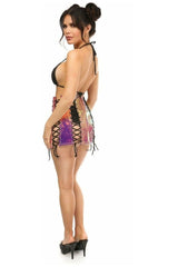 Daisy Corsets Rainbow Gold Holo Lace-Up Skirt