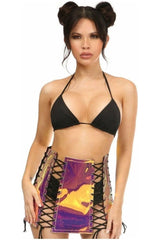 Daisy Corsets Rainbow Gold Holo Lace-Up Skirt