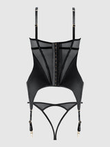Raquel Mesh & Silky Micro Bustier Set Black
