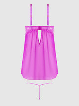 Reanna Lace & Chain Babydoll Set Pink