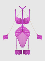 Reanna Lace & Chain Handcuff Teddy Pink
