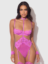 Reanna Lace & Chain Handcuff Teddy Pink