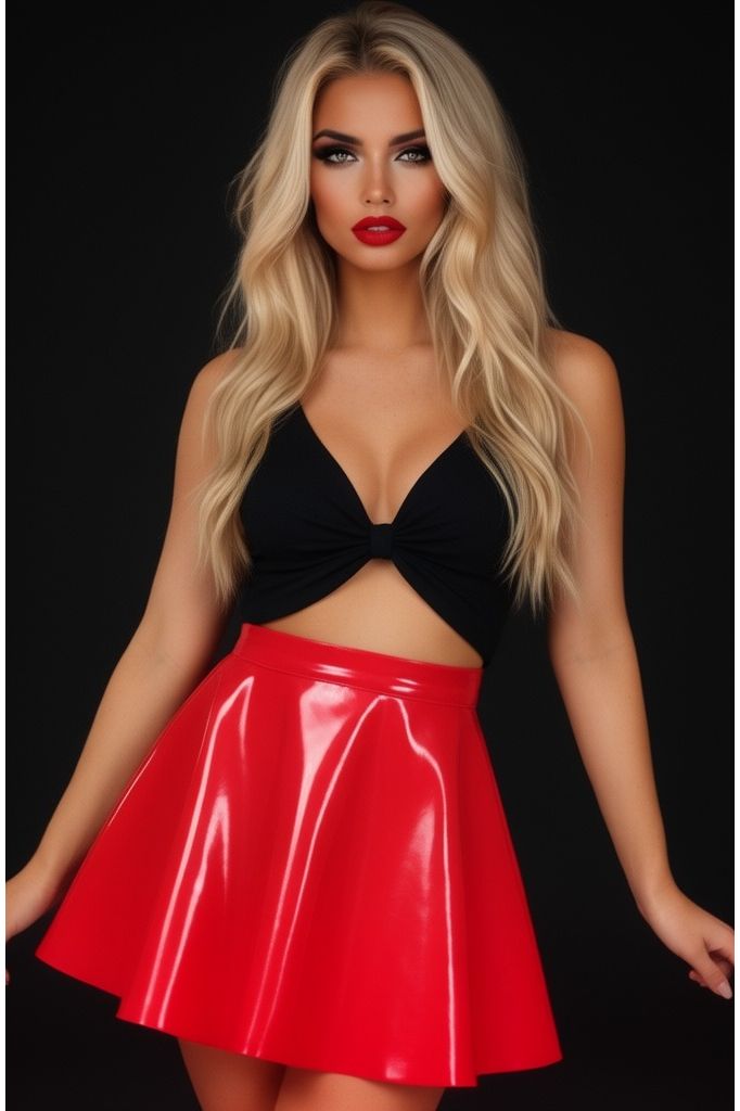 Daisy Corsets Red Patent Skirt