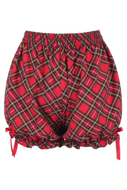 Red Plaid Crepe Bloomers - Daisy Corsets