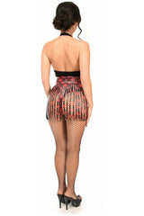 Red Plaid Faux Leather Fringe Skirt - Daisy Corsets