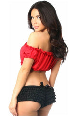 Red Short Sleeve Peasant Top - Daisy Corsets
