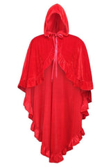 Daisy Corsets Velvet Hooded Ruffle Cape
