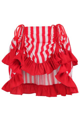 Daisy Corsets Striped Ruched Bustle Skirt