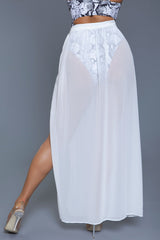 BeWicked Rhea Skirt Beach Swim Sheer White
