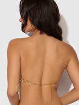 Rhinestone Fringe Cropped Cami Top Gold