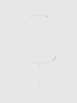Rhinestone Net Halter Bra with Openable Front Silver
