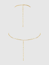 Rhinestone Net Halter with Openable Front Gold