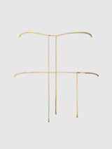 House of Desire G-String Panty Rhinestone Swirl Knot Gold