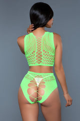 BeWicked Ring My Bell Bodystocking Neon Green