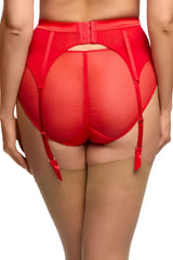 Dita Von Teese Rosabelle Satin Suspender Belt Flame