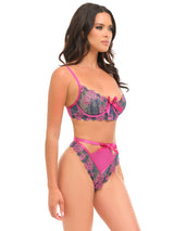Oh la la Cheri Rosie Floral Rose Embroidery Underwire Bra Set