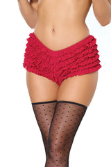 Coquette Ruffle Cheeky Booty Shorts