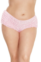 Coquette Ruffle Cheeky Booty Shorts