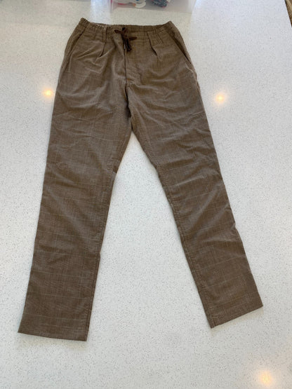 Polo Ralph Lauren Tan Checkered Chinos Stretch Tailored Slim Fit - Small
