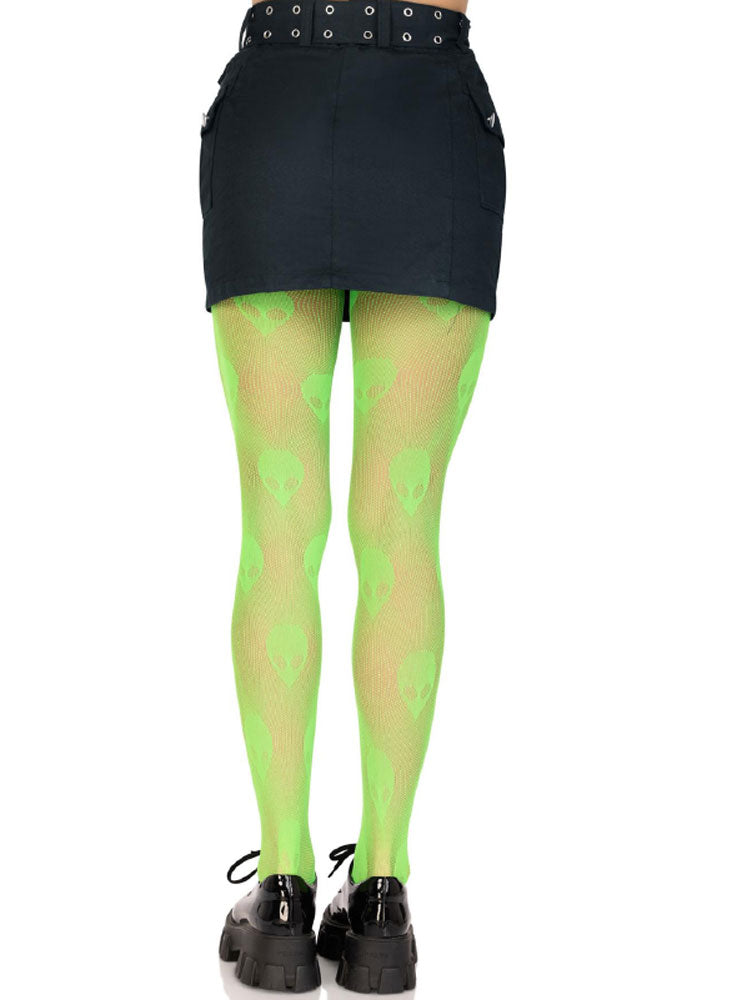 Leg Avenue Alien Net Tights - One Size - Green