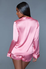 BeWicked Sadie PJ Pajama Set Pink Satin