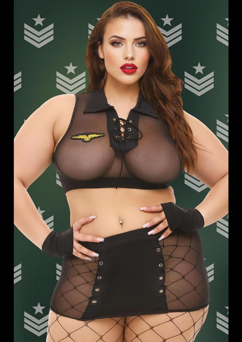 Baci Lingerie Queen Sergeant Seduction 5-pc Set - Black